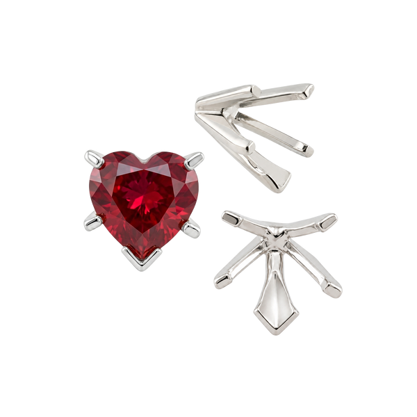 ITI NYC V-End Heart Shape Solitaire Settings in 14K Gold (Die-Struck) (4.00 x 4.00 mm - 7.00 x 7.00 mm)