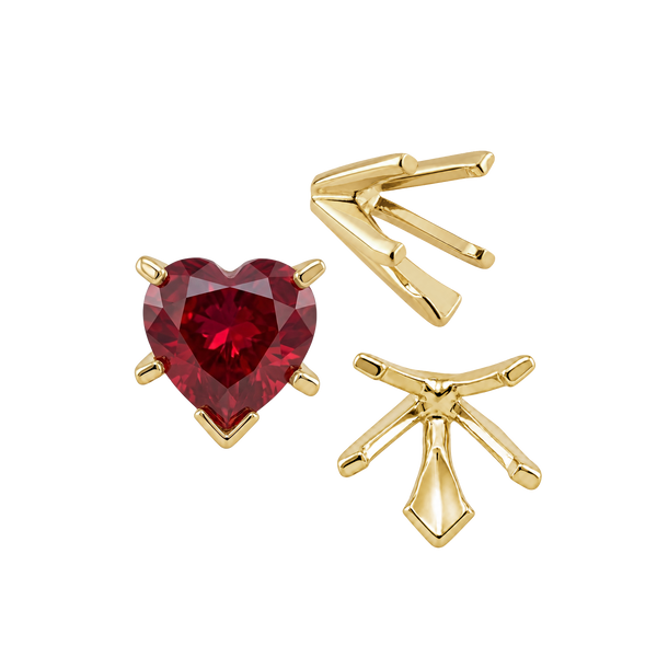 ITI NYC V-End Heart Shape Solitaire Settings in 14K Gold (Die-Struck) (4.00 x 4.00 mm - 7.00 x 7.00 mm)