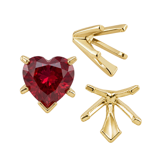 ITI NYC V-End Heart Shape Solitaire Settings in 14K Gold (Die-Struck) (4.00 x 4.00 mm - 7.00 x 7.00 mm)