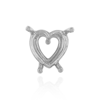 ITI NYC Four Prong Heart Shape Wire Basket Settings in Sterling Silver (3.00 x 3.00 mm - 9.00 x 9.00 mm)