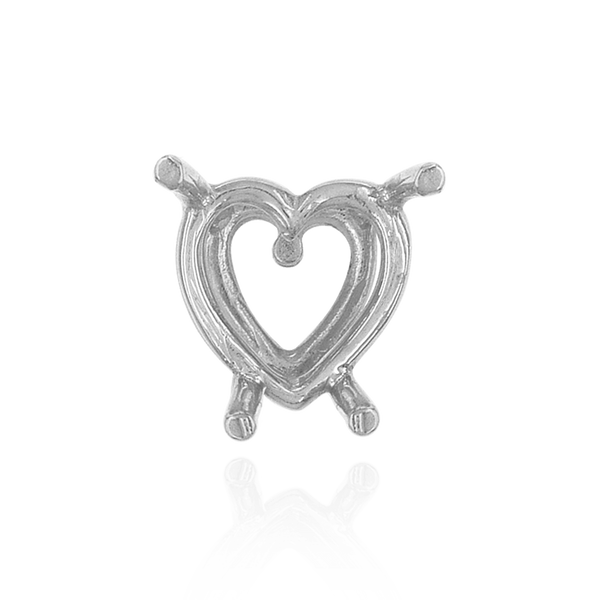 ITI NYC Four Prong Heart Shape Wire Basket Settings in Sterling Silver (3.00 x 3.00 mm - 9.00 x 9.00 mm)