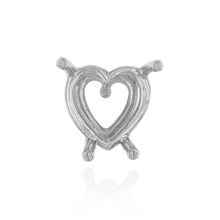 Load image into Gallery viewer, ITI NYC Four Prong Heart Shape Wire Basket Settings in Sterling Silver (3.00 x 3.00 mm - 9.00 x 9.00 mm)
