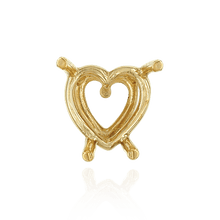 Load image into Gallery viewer, ITI NYC Four Prong Heart Shape Wire Basket Settings in 14K Gold (3.00 x 3.00 mm - 9.00 x 9.00 mm)

