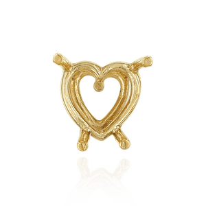ITI NYC Four Prong Heart Shape Wire Basket Settings in 14K Gold (3.00 x 3.00 mm - 9.00 x 9.00 mm)