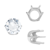 Six Prong Round Standard Settings in Sterling Silver (1.75 mm - 10.00 mm)