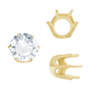 ITI NYC Six Prong Round Standard Settings in 14K Gold (1.75 mm - 8.00 mm)