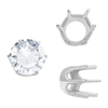 Six Prong Round Standard Settings in Sterling Silver (1.75 mm - 10.00 mm)