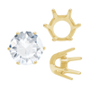 ITI NYC Six Prong Round Standard Settings in 14K Gold (1.75 mm - 8.00 mm)
