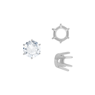ITI NYC Six Prong Round Standard Settings in Sterling Silver (1.75 mm - 8.00 mm)