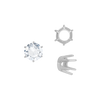 Six Prong Round Standard Settings in Sterling Silver (1.75 mm - 10.00 mm)