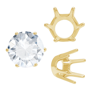 ITI NYC Six Prong Round Standard Settings in 14K Gold (1.75 mm - 8.00 mm)
