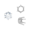 Six Prong Round Standard Settings in Sterling Silver (1.75 mm - 10.00 mm)