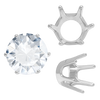 Six Prong Round Standard Settings in Sterling Silver (1.75 mm - 10.00 mm)