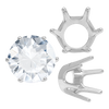 Six Prong Round Standard Settings in Sterling Silver (1.75 mm - 10.00 mm)