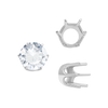 Six Prong Round Standard Settings in Sterling Silver (1.75 mm - 10.00 mm)