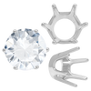 Six Prong Round Standard Settings in Sterling Silver (1.75 mm - 10.00 mm)