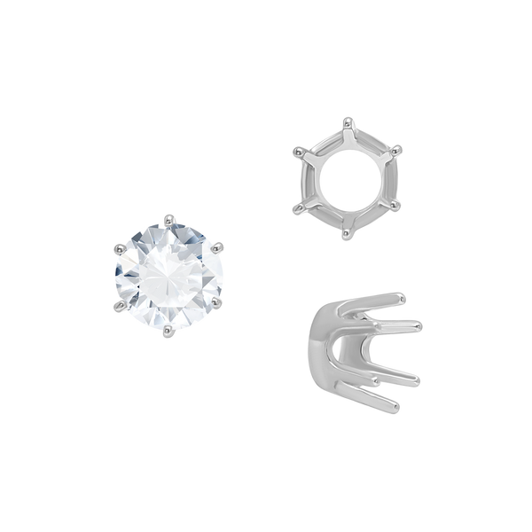 ITI NYC Six Prong Round Standard Settings in 14K Gold (1.75 mm - 8.00 mm)