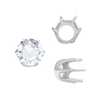 Six Prong Round Standard Settings in Sterling Silver (1.75 mm - 10.00 mm)