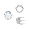 Six Prong Round Standard Settings in Sterling Silver (1.75 mm - 10.00 mm)