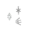 ITI NYC V-End Marquise Shape Solitaire Settings in Sterling Silver (6.00 x 3.00 mm - 19.00 x 11.00 mm)