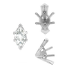 ITI NYC V-End Marquise Shape Solitaire Settings in Sterling Silver (6.00 x 3.00 mm - 19.00 x 11.00 mm)