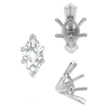 ITI NYC V-End Marquise Shape Solitaire Settings in Sterling Silver (6.00 x 3.00 mm - 19.00 x 11.00 mm)