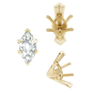 ITI NYC V-End Marquise Shape Solitaire Settings in 14K Gold (6.0 x 3.0 mm - 19.0 x 11.0 mm)