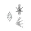 ITI NYC V-End Marquise Shape Solitaire Settings in Sterling Silver (6.00 x 3.00 mm - 19.00 x 11.00 mm)