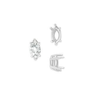 ITI NYC Six Prong Marquise Settings in Sterling Silver (4.25 x 1.75 mm - 10.00 x 5.00 mm)
