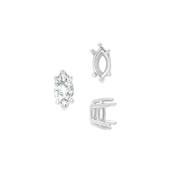 ITI NYC Six Prong Marquise Settings in 14K Gold (4.25 x 1.75 mm - 10.00 x 5.00 mm)