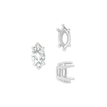 Load image into Gallery viewer, ITI NYC Six Prong Marquise Settings in Sterling Silver (4.25 x 1.75 mm - 10.00 x 5.00 mm)
