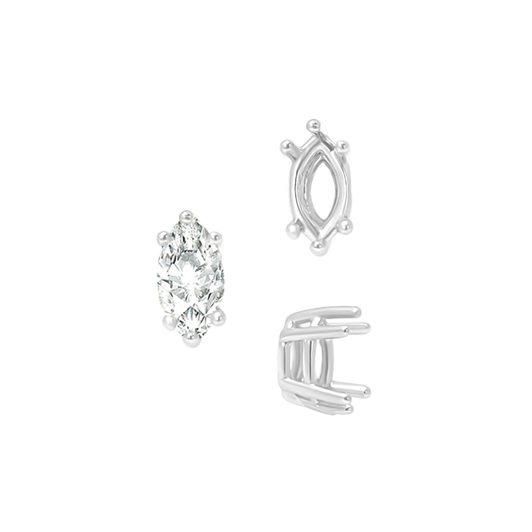 ITI NYC Six Prong Marquise Settings in 14K Gold (4.25 x 1.75 mm - 10.00 x 5.00 mm)