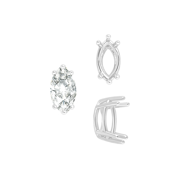 ITI NYC Six Prong Marquise Settings in 14K Gold (4.25 x 1.75 mm - 10.00 x 5.00 mm)