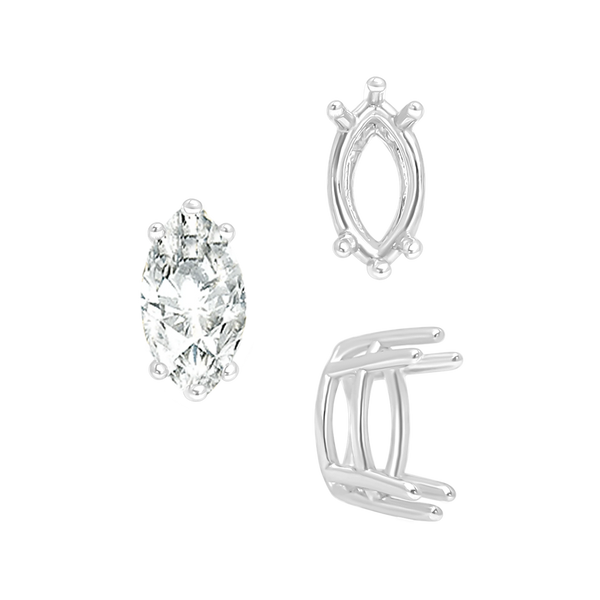 ITI NYC Six Prong Marquise Settings in 14K Gold (4.25 x 1.75 mm - 10.00 x 5.00 mm)