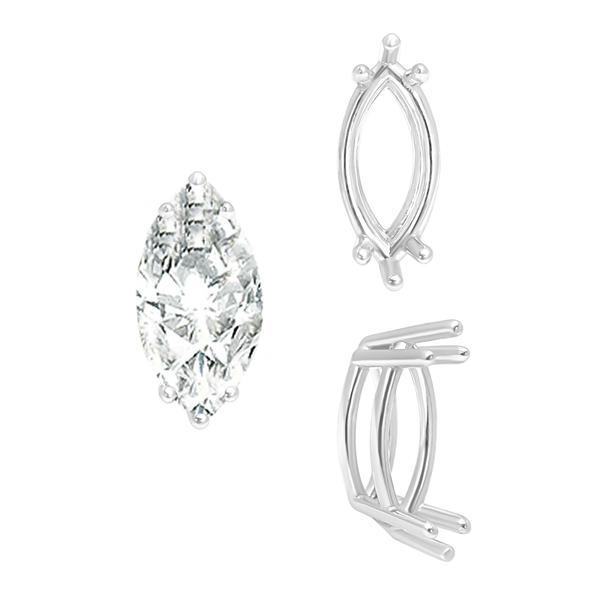 ITI NYC Six Prong Marquise Settings in 14K Gold (4.25 x 1.75 mm - 10.00 x 5.00 mm)