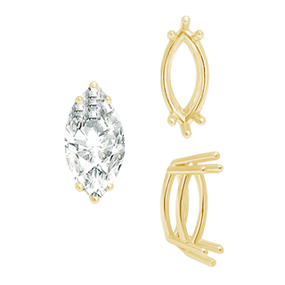 ITI NYC Six Prong Marquise Settings in 14K Gold (4.25 x 1.75 mm - 10.00 x 5.00 mm)