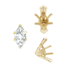 ITI NYC V-End Marquise Shape Solitaire Settings in 18K Gold (6.00 x 3.00 mm - 19.00 x 11.00 mm)