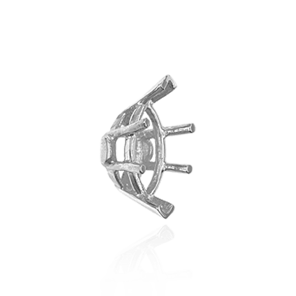 ITI NYC V-End Marquise Shape Heavy Basket Settings in Sterling Silver (5.00 x 3.00 mm - 20.00 x 10.00 mm)