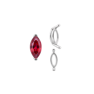 ITI NYC V-End Marquise Shape Wire Basket Settings in Sterling Silver (3.50 x 1.50 mm - 20.00 x 10.00 mm)