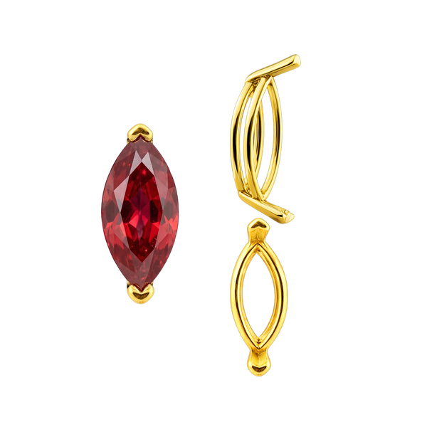ITI NYC V-End Marquise Shape Wire Basket Settings in 14K Gold (3.50 x 1.50 mm - 20.00 x 10.00 mm)