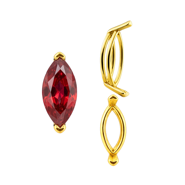 ITI NYC V-End Marquise Shape Wire Basket Settings in 14K Gold (3.50 x 1.50 mm - 20.00 x 10.00 mm)