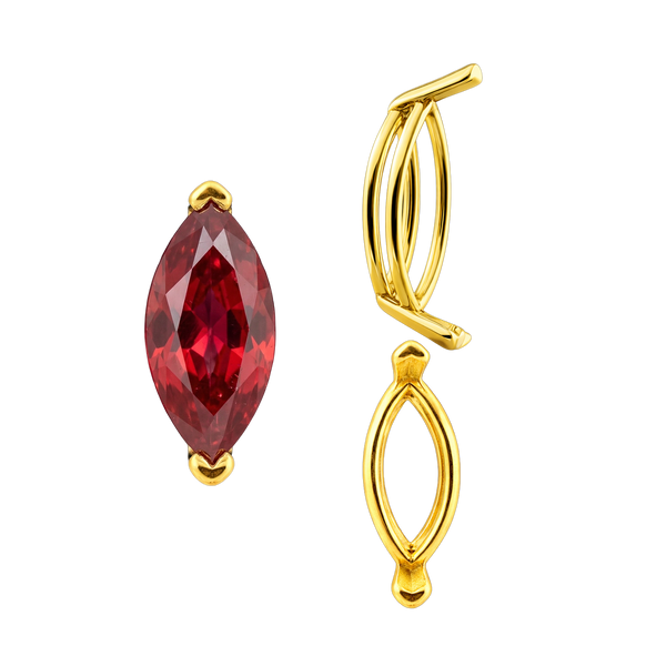 ITI NYC V-End Marquise Shape Wire Basket Settings in 14K Gold (3.50 x 1.50 mm - 20.00 x 10.00 mm)