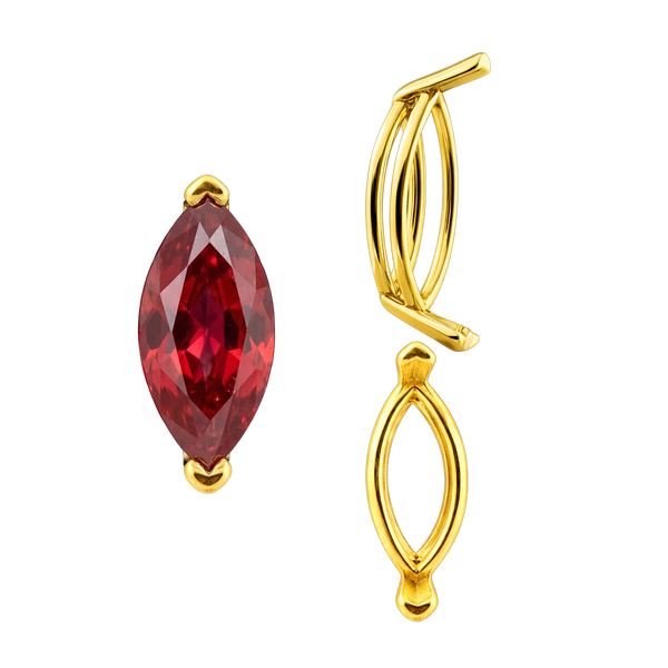 ITI NYC V-End Marquise Shape Wire Basket Settings in 14K Gold (3.50 x 1.50 mm - 20.00 x 10.00 mm)