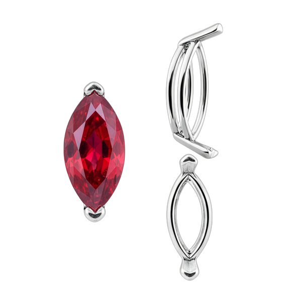 ITI NYC V-End Marquise Shape Wire Basket Settings in Sterling Silver (3.50 x 1.50 mm - 20.00 x 10.00 mm)