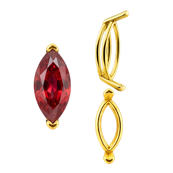 ITI NYC V-End Marquise Shape Wire Basket Settings in 14K Gold (3.50 x 1.50 mm - 20.00 x 10.00 mm)