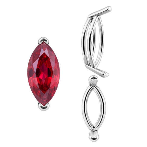 ITI NYC V-End Marquise Shape Wire Basket Settings in 14K Gold (3.50 x 1.50 mm - 20.00 x 10.00 mm)