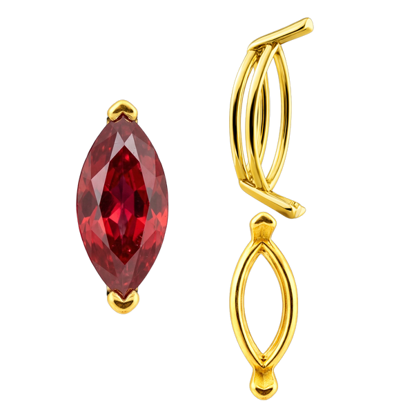 ITI NYC V-End Marquise Shape Wire Basket Settings in 14K Gold (3.50 x 1.50 mm - 20.00 x 10.00 mm)