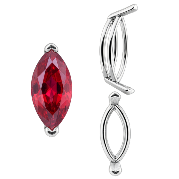 ITI NYC V-End Marquise Shape Wire Basket Settings in 14K Gold (3.50 x 1.50 mm - 20.00 x 10.00 mm)