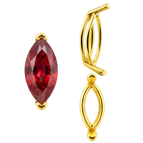 ITI NYC V-End Marquise Shape Wire Basket Settings in 14K Gold (3.50 x 1.50 mm - 20.00 x 10.00 mm)