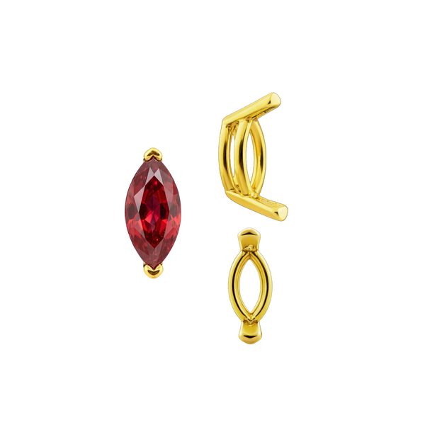 ITI NYC V-End Marquise Shape Wire Basket Settings in 14K Gold (3.50 x 1.50 mm - 20.00 x 10.00 mm)